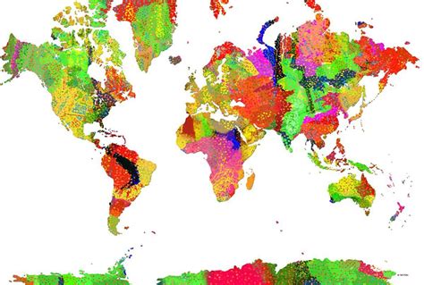 World Map 14 2015 Digital Art Giclée By Marlene Watson World Map