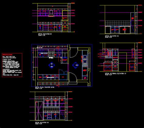 Cad Architect Cad Drawing Kitchen Residential Layout Fully