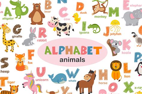 Animation is an extremely fun art medium, capturing the imaginations of budding artists everywhere. alphabet with animals By Nataka | TheHungryJPEG.com