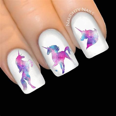 Unicorn Galaxy Pastel Silhouette Nail Water Transfer Decal Etsy