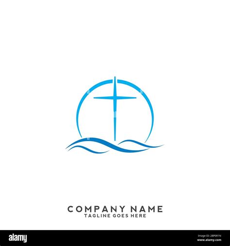 Abstract Christian Cross Logo Design Vector Template Baptist Cross