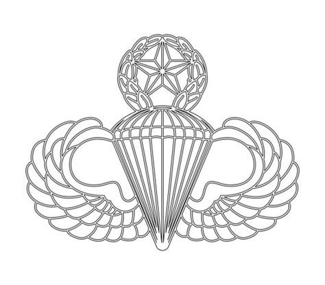 Us Army Master Parachutist Badge Vector Files Dxf Eps Svg Ai Etsy