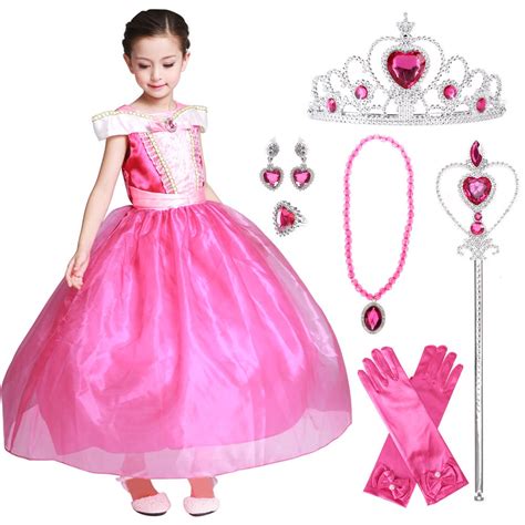 Sleeping Beauty Princess Aurora Costume Girls Birthday Party Dress Up