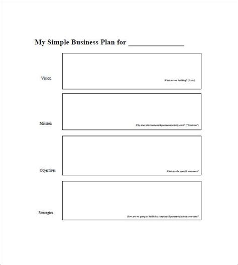 Simple Business Plan Template 29 Free Sample Example