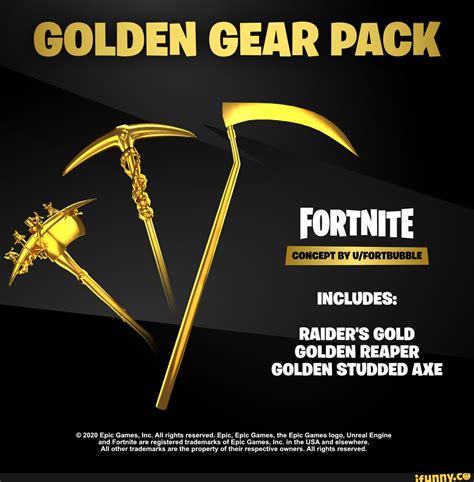 Golden Gear Pack Fortnite Includes Raiders Gold Golden Reaper Golden