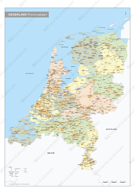 Нидерла́нды (nederland), королевство нидерландов (koninkrijk der nederlanden); Digitale Provinciekaart Nederland 533 | Kaarten en Atlassen.nl