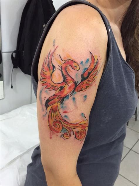 Phoenix Watercolor Tattoo By Drikalinas