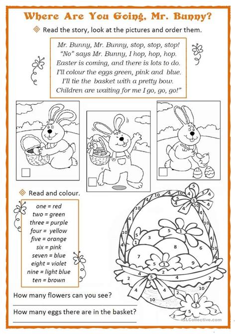 Easter Bunny English Esl Worksheets For Distance Learning And