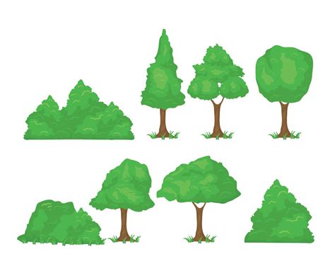 Cartoon Tree Set Vector Art And Graphics
