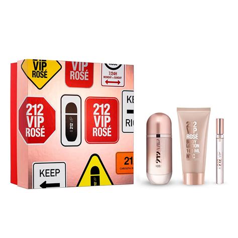 Fragancia Para Dama Set Carolina Herrera 212 Vip Rosé 80m Body Lotion