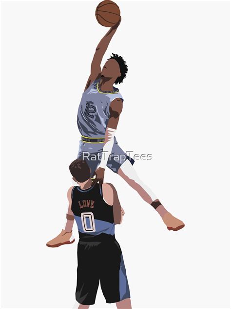 Ja Morant Almost Dunks On Kevin Love Sticker For Sale By Rattraptees