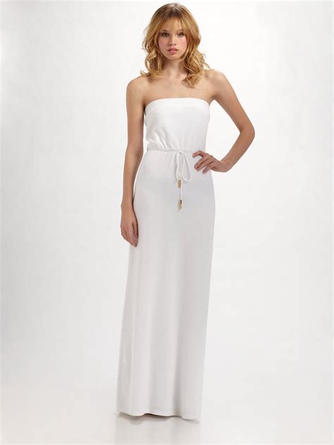 Lyst Juicy Couture Terry Strapless Maxi Dress In White