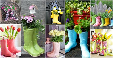 Forward ceramic boot planter, indoor small plants pot orchid flower pot beautiful garden decoration container for succulent cactus, planter for kids (green). 20+ Gorgeous Rain Boots Planter Ideas That You Will Love
