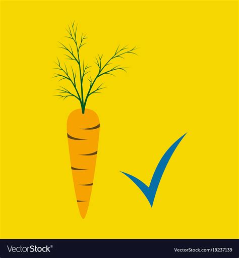 Carrot Flat Icon Carrot Icon On Background Veg Vector Image