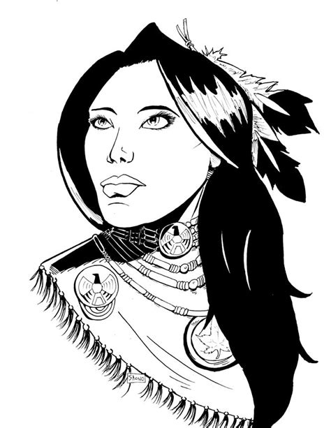 Native American Woman Inks By Shono On Deviantart Native American Women Art Native American
