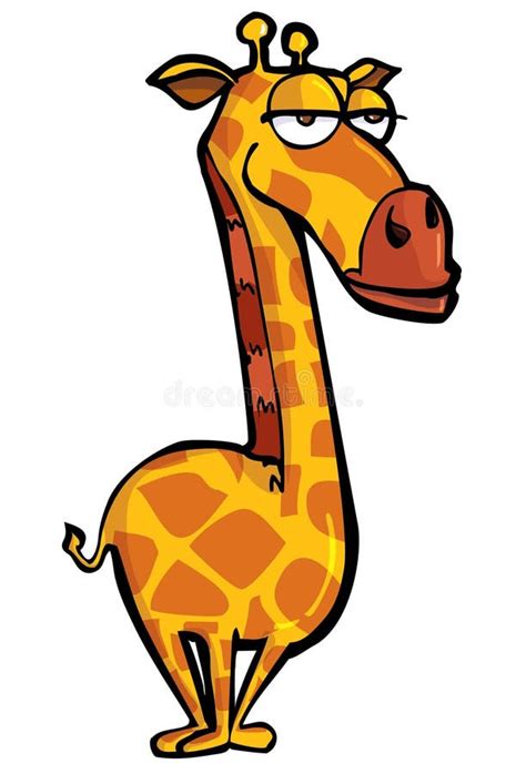 Funny Cartoon Of A Giraffe Stock Vector Illustration Of Isolated
