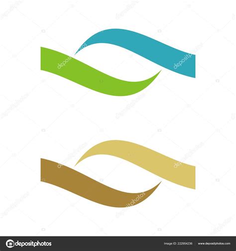 Colorful Abstract Lines Logo Template White Background Stock Vector