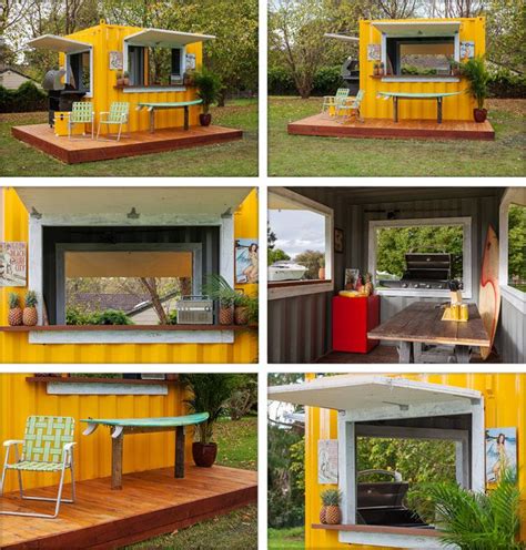 Mark searches for the perfect red barnwood to cover it. Converted shipping container into bbq and entertainment ...