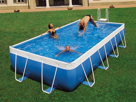 Tubular Swimming Pool Azur 2000 Laghetto Outdoor Above Ground Polyester