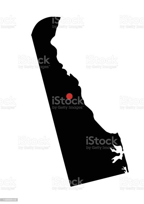 Highly Detailed Delaware Silhouette Map Stock Illustration Download