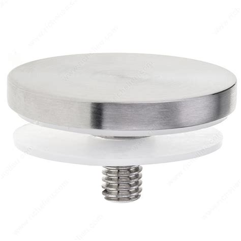 Clear round glass table top, 1/2 in. 2" Diameter Standoff Cap - Hi-Tech Glazing Supplies