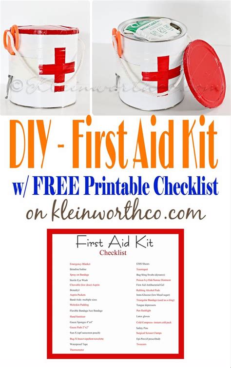 Pin on First aid checklist printable