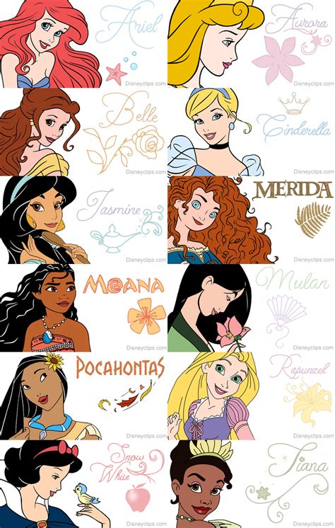 Disney Princess Names Walt Disney Princesses Disney Princess Colors