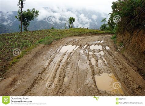 Wet Dirt Road Stock Image Image Of Culture Cloud Clay 93571011