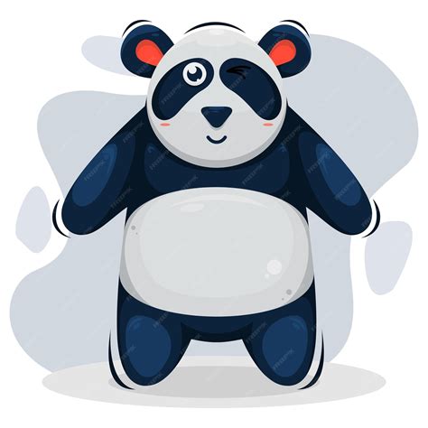 Lindo Panda Ilustración Vector Premium