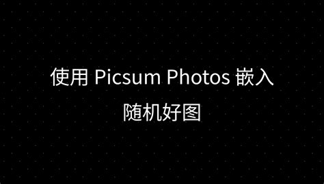 使用 Picsum Photos 嵌入随机好图