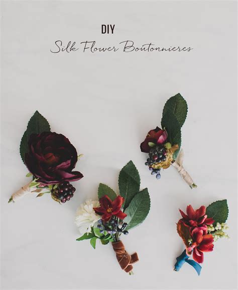 Diy Silk Flower Boutonnieres Green Wedding Shoes