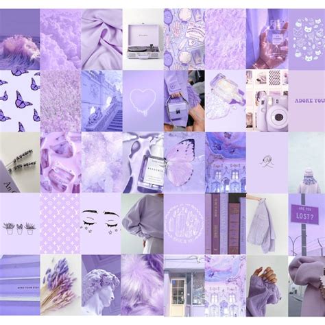 Lavender Purple Photo Wall Collage Kit Purple Aesthetic Baby Etsy France