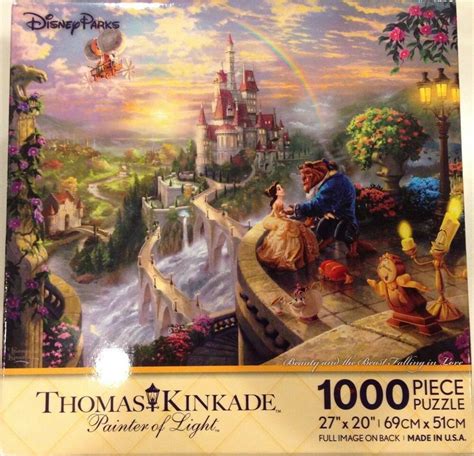 Beauty And The Beast Thomas Kinkade Puzzle 1000 Pieces Disney Theme Parks