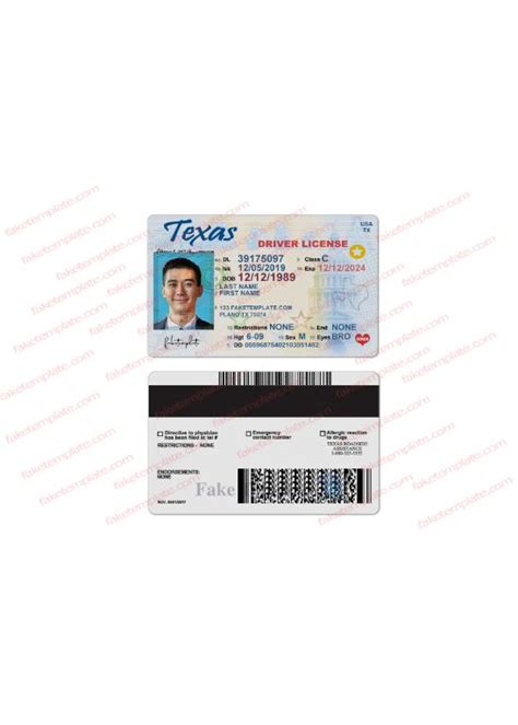 Texas Paper Id Template