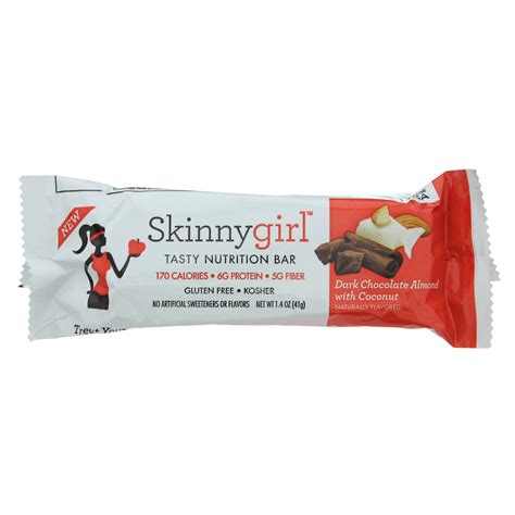 Skinnygirl Nutrition Bar Dark Chocolate Almond With Coconut Shop Diet And Fitness At H E B