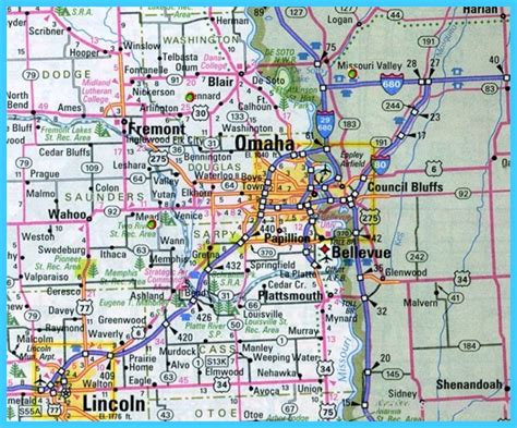 Map Of Omaha Nebraska Travelsmapscom