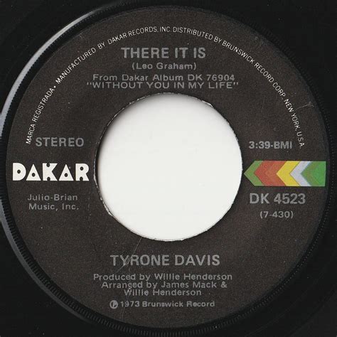 Tyrone Davis There It Is You Wouldnt Believe Dakar Us Dk 4523 201749