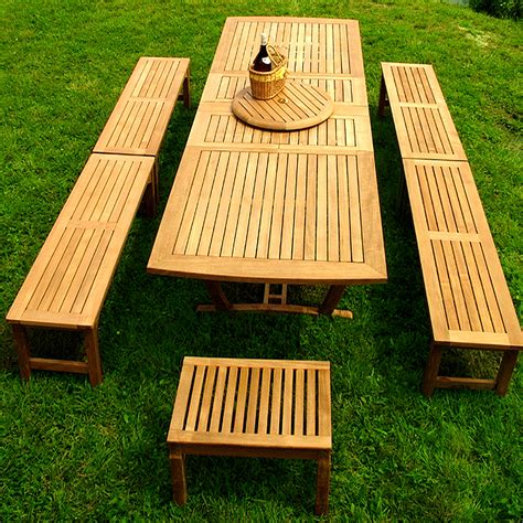 Teak Extension Table Bench Picnic Set Westminster Teak Outdoor