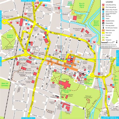 Winchester Tourist Map