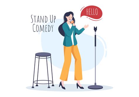 Stand Up Comedy Show Theater Scene With Red Curtains And Open