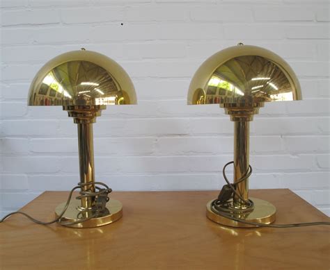 A Pair Vintage Brass Desktable Lamps 70s Desk Lamps Table Lamps