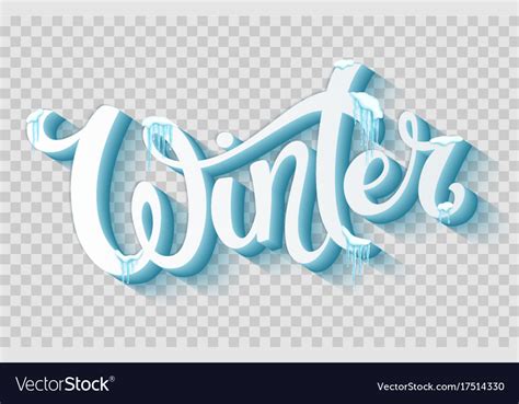 Word Winter With Snow And Icicles Royalty Free Vector Image