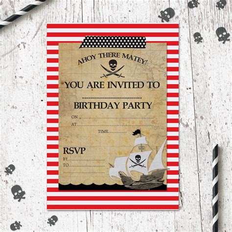 Pirates Birthday Party Invitations Mryn Ism