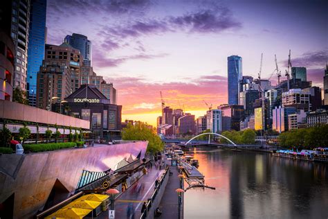 Melbourne Print Australia Photography City Skyline Sunset Photo