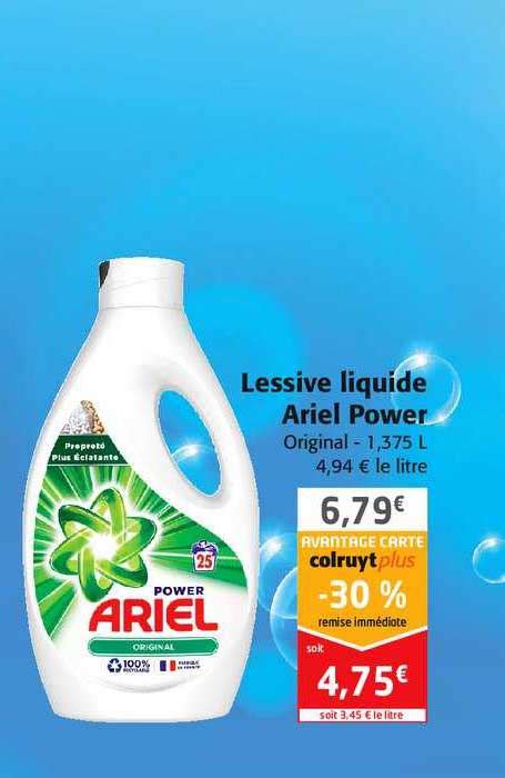 Offre Lessive Liquide Ariel Power Chez Colruyt