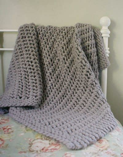 Pictures Of Chunky Knit Blanket Pattern