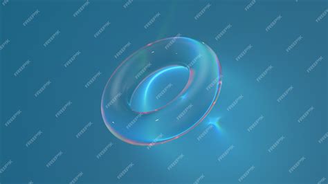 Premium Photo 3d Render Of Glass Shape With Realistic Caustics On Blue Background Light