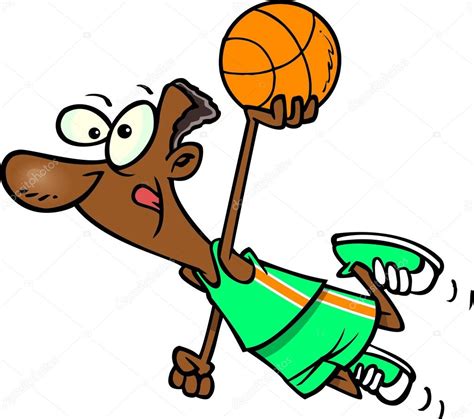 Cartoon Basketball Players Cartoon Basketball Player Dunk — Stock