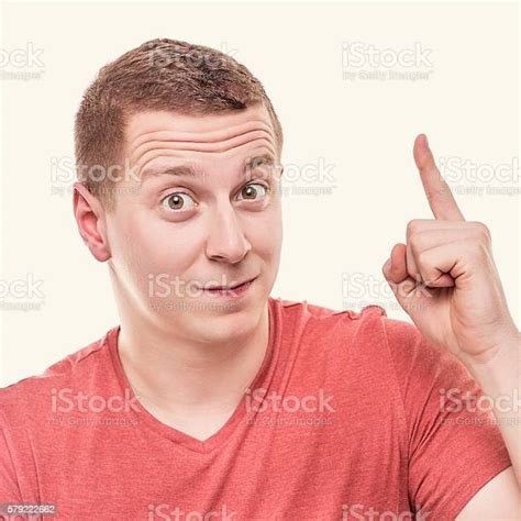 Man Pointing Up Stock Photo Download Image Now Cut Out Happiness