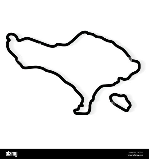 Abstract Black Outline Of Bali Map Vector Illustration Stock Vector